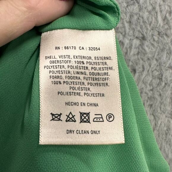 Leifsdottir Size 8 Green Silky Asymmetrical Skirt Elastic Waistband Party Fun - Picture 7 of 8